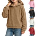 thumbnail image 1 of Nugftut Sweatshirts for Girls Fleece Hooded Sweatshirts Casual Long Sleeve Hoodies with Front Pockets for Daily School Outdoor Wear, 1 of 9