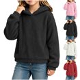 thumbnail image 1 of Nugftut Sweatshirts for Girls Fleece Hooded Sweatshirts Casual Long Sleeve Hoodies with Front Pockets for Daily School Outdoor Wear, 1 of 9