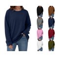 thumbnail image 1 of Nugftut Sweatshirts for Women Round Neck Long Sleeve Pullover Tops Fashion Casual Pullover Shirts, 1 of 6