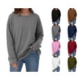 thumbnail image 1 of Nugftut Sweatshirts for Women Round Neck Long Sleeve Pullover Tops Fashion Casual Pullover Shirts, 1 of 6
