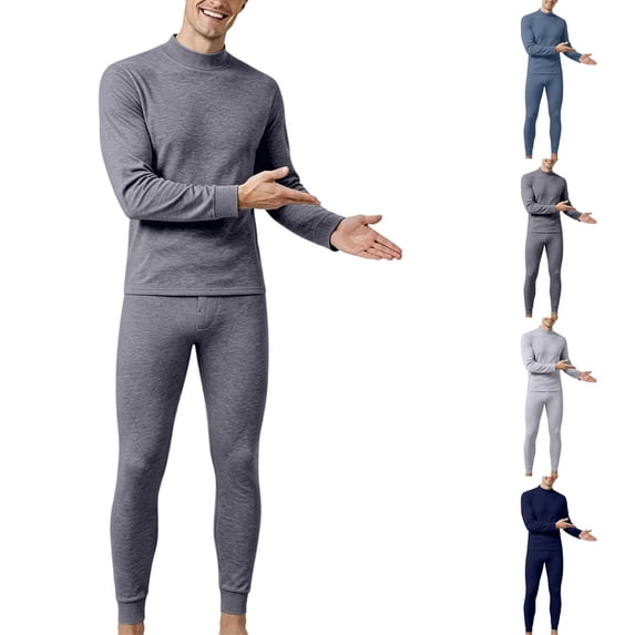 Nugftut Thermal Underwear for Men Long Johns Set Thermal Set Winter Cold Weather
