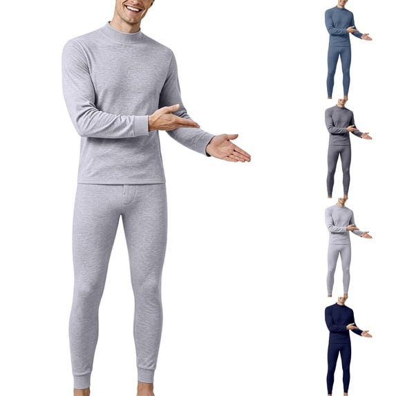 Nugftut Thermal Underwear for Men Long Johns Set Thermal Set Winter Cold Weather