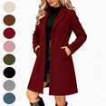 thumbnail image 1 of Nugftut Trench Coats for Women Mid-Length Double Breasted Classic Lapel Warm Fall Winter Coats with Pockets, 1 of 8
