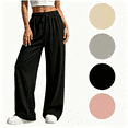 thumbnail image 1 of Nugftut Wide Leg Pants for Women Flowy Drawstring High Waist Palazzo Beach Vacation Trousers, 1 of 6