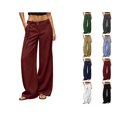 thumbnail image 1 of Nugftut Wide Leg Pants for Women Going Out Pants with Pockets Casual Slacks Trousers, 1 of 7