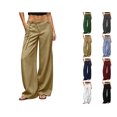 thumbnail image 1 of Nugftut Wide Leg Pants for Women Going Out Pants with Pockets Casual Slacks Trousers, 1 of 8