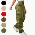 thumbnail image 1 of Nugftut Womens Cargo Pants with Pockets Straight Leg Drawstring Waist Outdoor Jogger Trousers Loose Casual Work Pants, 1 of 8