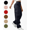thumbnail image 1 of Nugftut Womens Cargo Pants with Pockets Straight Leg Drawstring Waist Outdoor Jogger Trousers Loose Casual Work Pants, 1 of 7