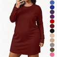 thumbnail image 1 of Nugftut Womens Plus Size Nightgowns Long Sleeve Crewneck Pajamas Soft Comfortable Nightgownws, 1 of 7