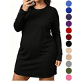 thumbnail image 1 of Nugftut Womens Plus Size Nightgowns Long Sleeve Crewneck Pajamas Soft Comfortable Nightgownws, 1 of 7