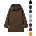 thumbnail image 1 of Nugftut Womens Rain Jacket Long Hooded Windbreaker, Hiking Pocket Outerwear Jacket,XXL, 1 of 8