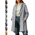 thumbnail image 1 of Nugftut Womens Rain Jacket Waterproof Windbreaker Long Raincoat with Hood,M, 1 of 8