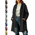 thumbnail image 1 of Nugftut Womens Rain Jacket Waterproof Windbreaker Long Raincoat with Hood,XXXL, 1 of 8