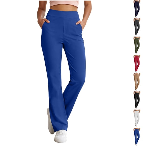 Nugftut Womens Yoga Pants Straight Leggings Casual Gym Pants Standard Length,No Front Seam,High Waist,Soft,Booty Lifting