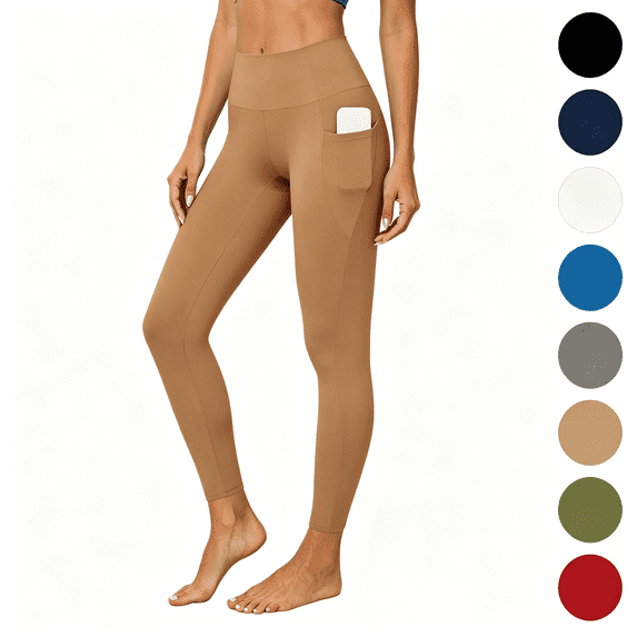 Nugftut Womens Yoga Pants with Pockets Stretch Workout Pant Soft Gentle Compression