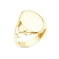 thumbnail image 1 of AFFY Nugget Band Oval Engravable Signet Ring In 14K Yellow Gold Over 925 Sterling Silver, Ring Size 7, 1 of 3