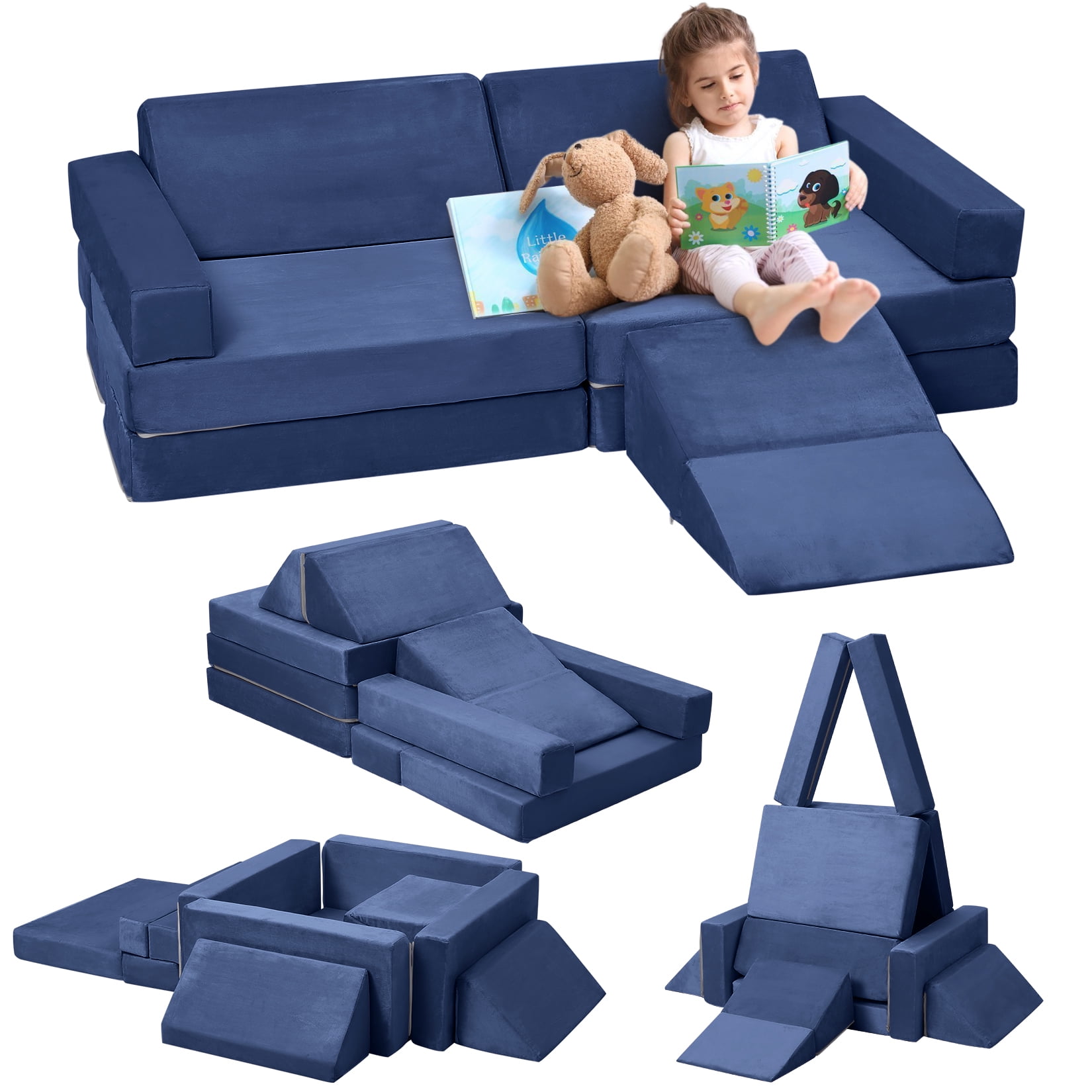 Nugget Couch 12pcs Kids Couch for Playroom, Floor Couch Modular Kids ...