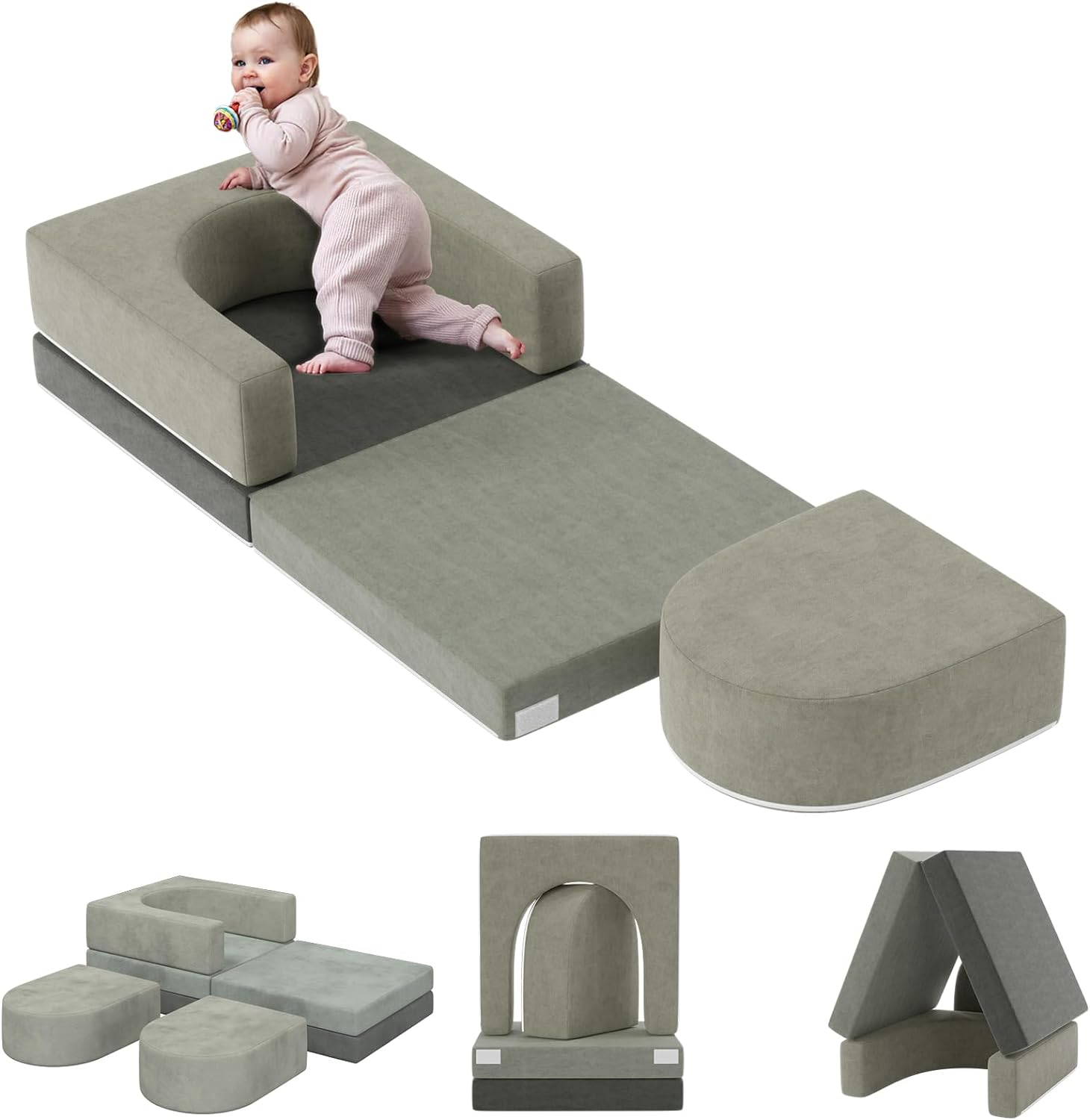 Nugget Couch, 3 PCS Play Couch Sofa for Kids, Imaginative Modular