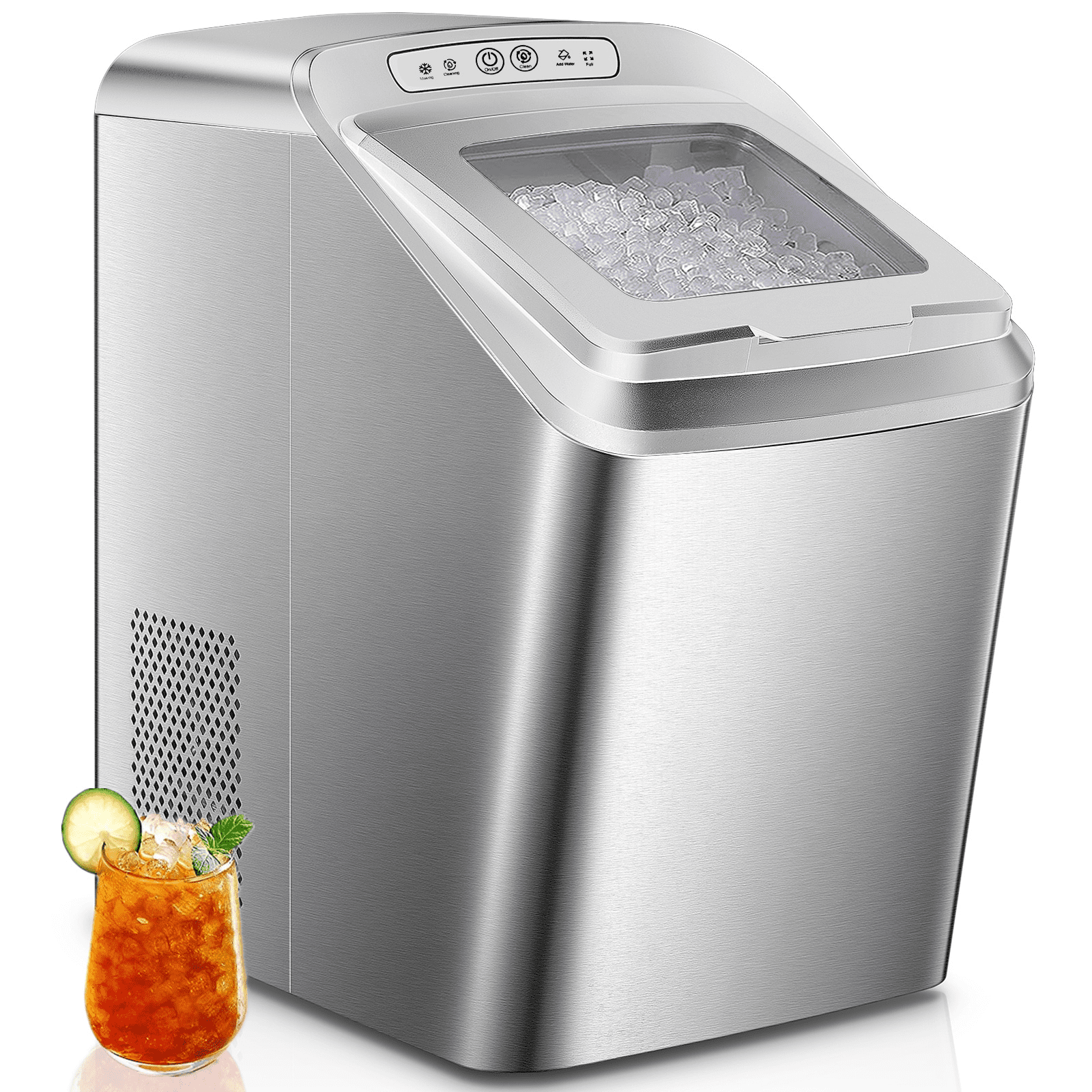 Nugget Ice Maker Countertop, 30Lb Pebble Pellet Ice per Day, Auto