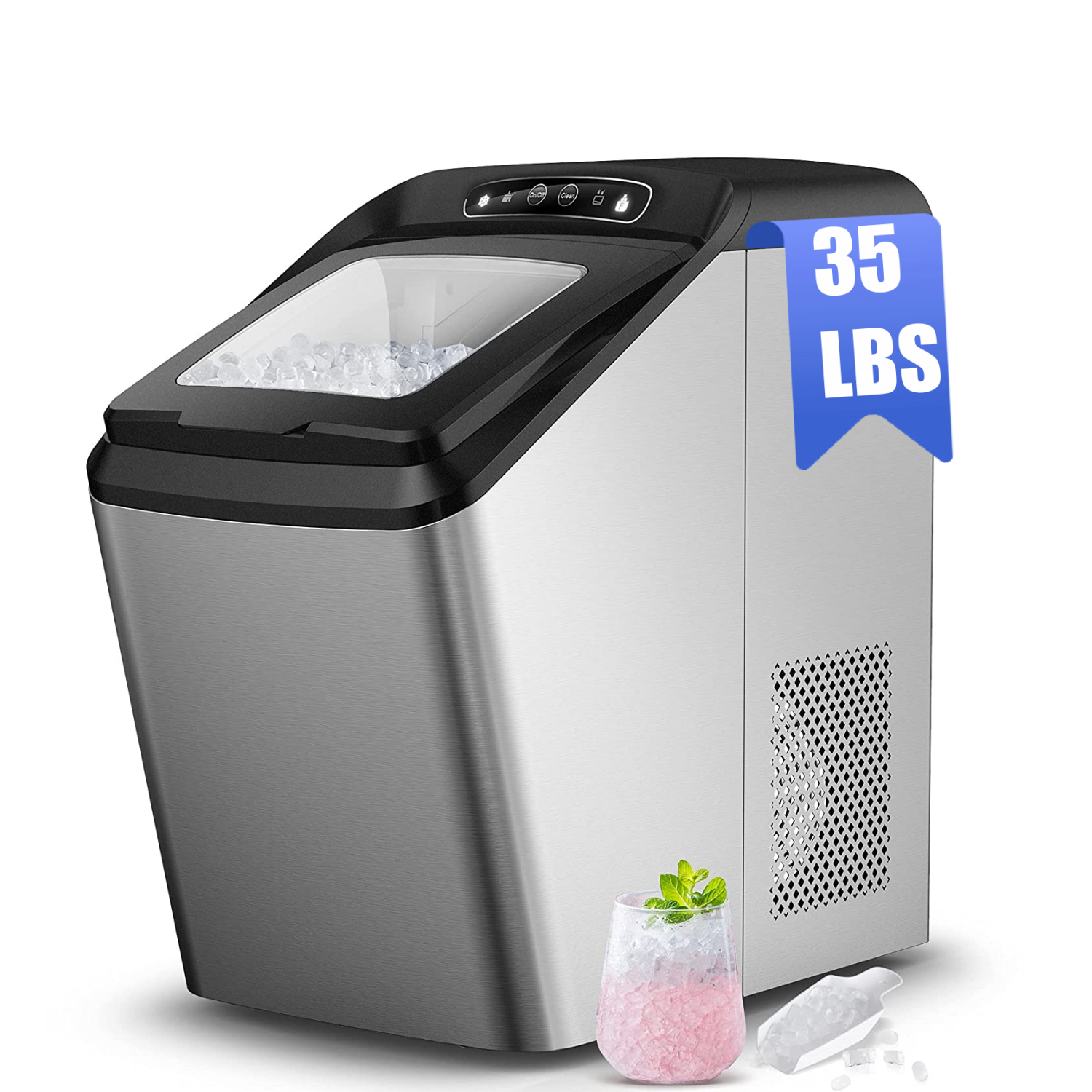 Frigidaire 44 lbs. Crunchy Chewable Nugget Ice Maker EFIC235, Stainless