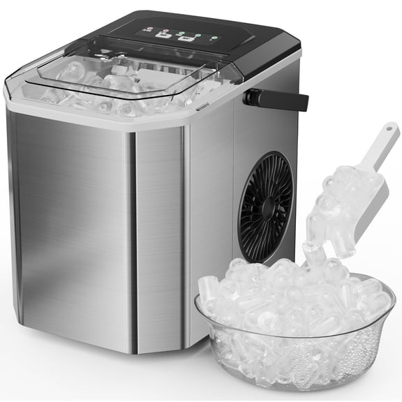 Nugget Ice Maker Countertop, 44Lbs/24H Pebble Ice Maker Machine, Self-Cleaning Countertop Sonic Ice Makers