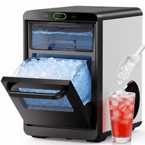 Office Ice Making Machine Nugget Ice Maker Countertop,Pebble Ice Makers with Soft Chewable Ice ...