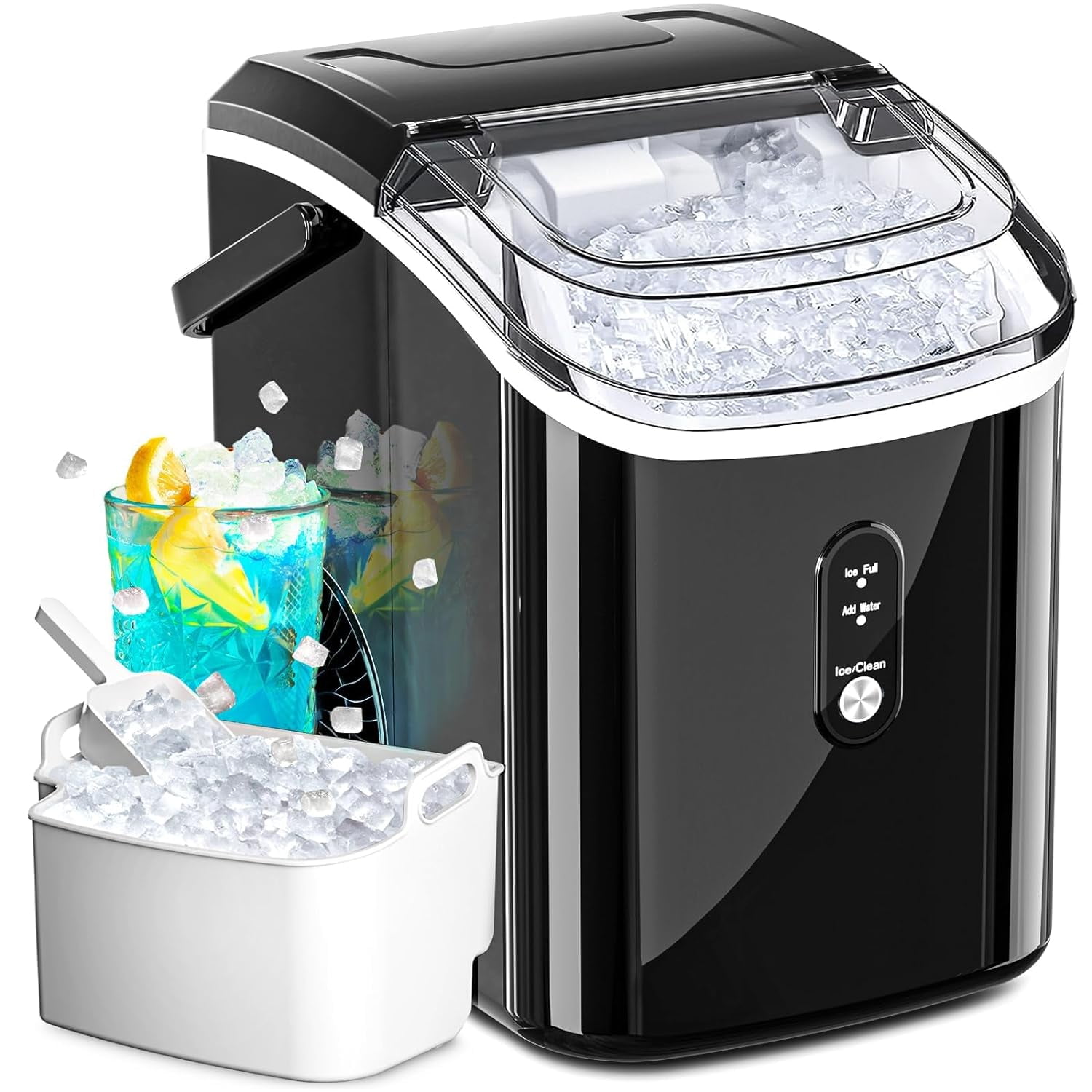 Nugget Ice Maker Countertop with Chewable Ice, 35lbs/Day, Portable Ice