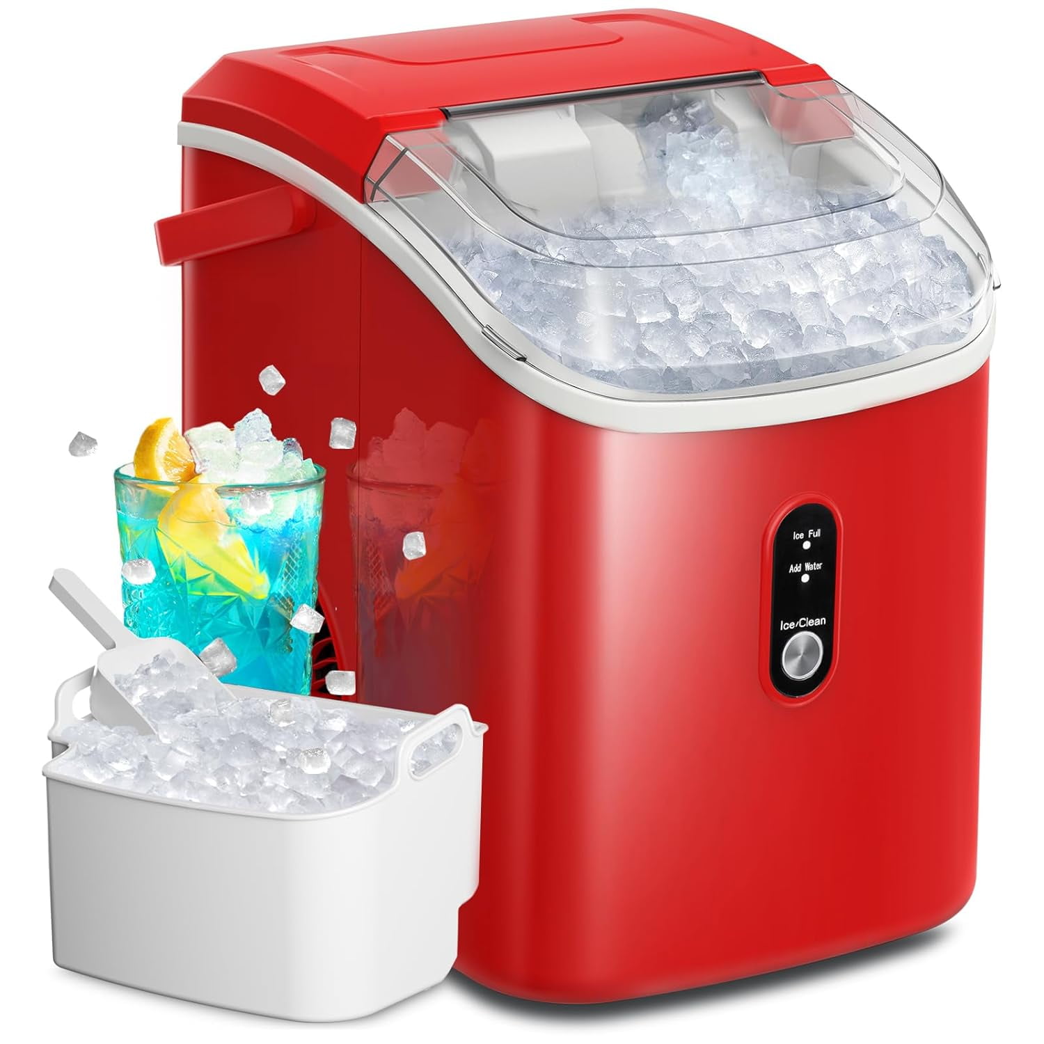 Nugget Ice Maker Countertop with Chewable Ice, 35lbs/Day, Portable Ice