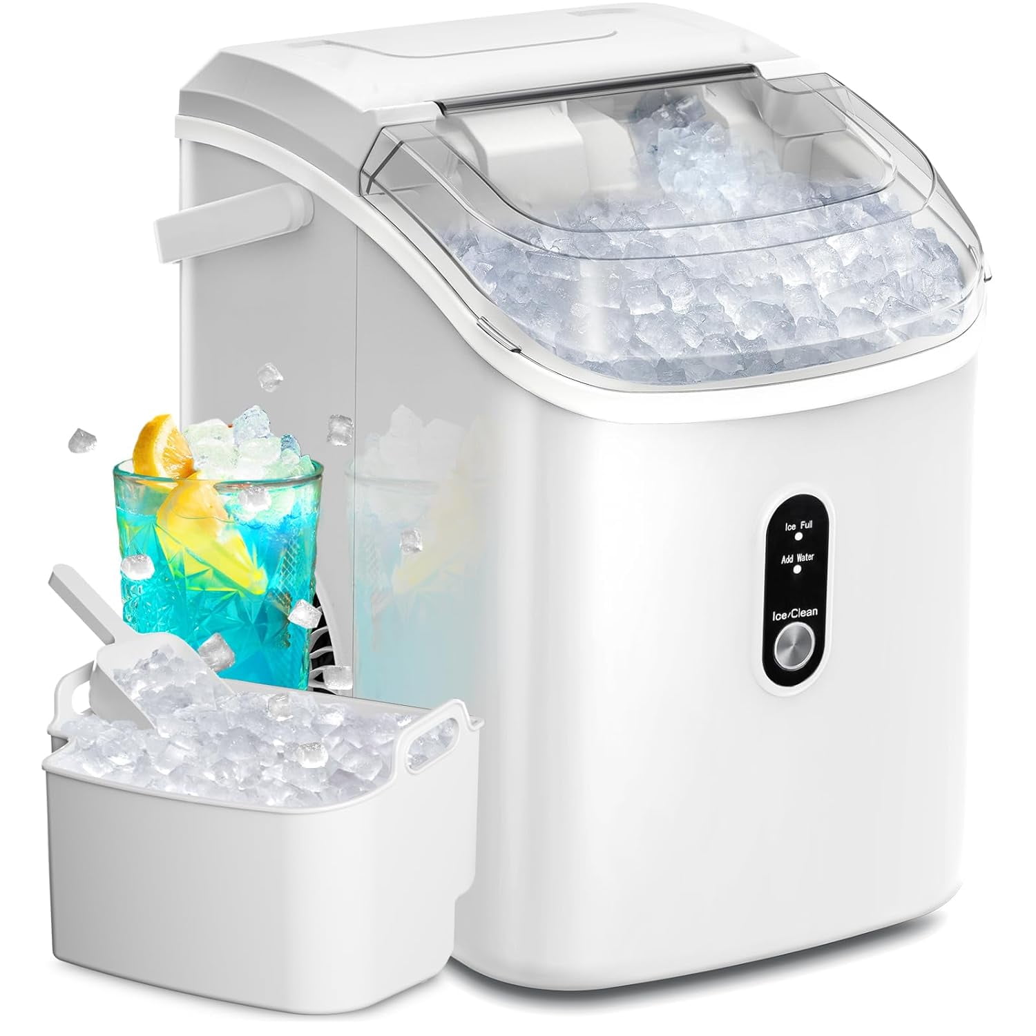 Nugget Ice Maker Countertop with Chewable Ice, 35lbs/Day, Portable Ice