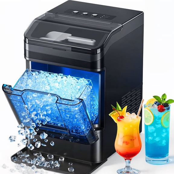 Nugget Ice Maker Countertop, 42lbs per Day Portable Ice Machine, 6 Mins Fast Ice Making, Self-Cleaning, Pebble Ice Making for Home, Party, Camping