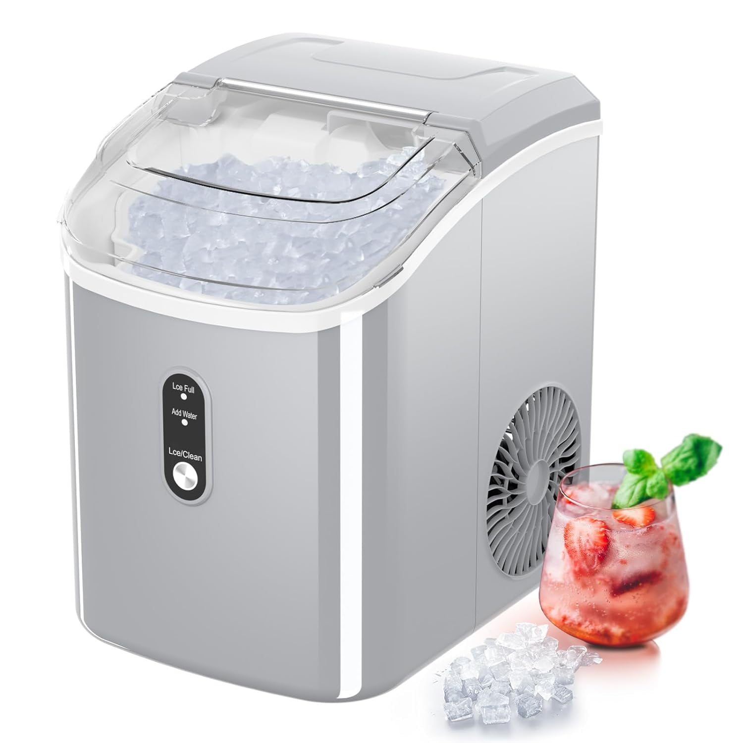 Nugget Ice Maker Countertop, Portable Crushed Sonic Ice Machine, Self ...