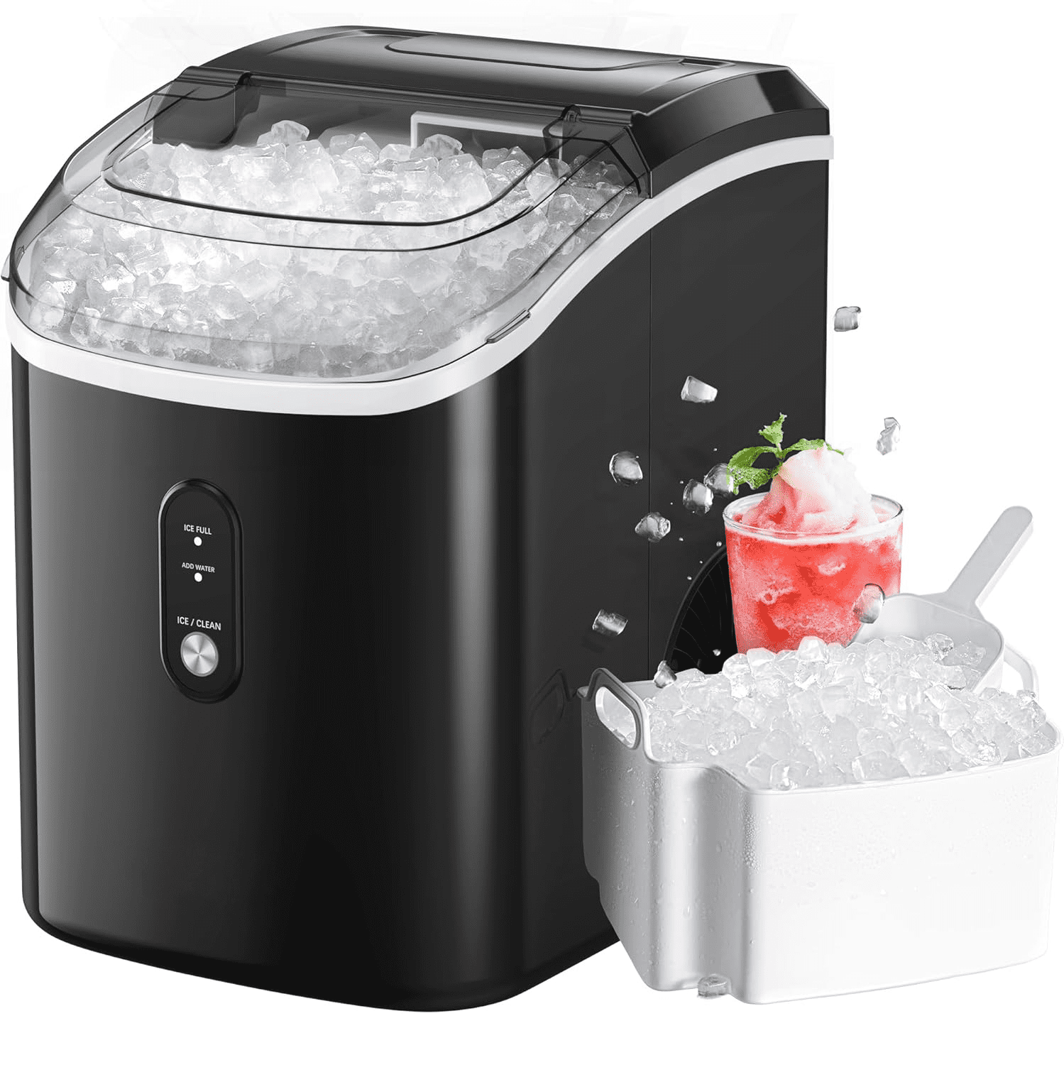 Nugget Ice Maker Countertop, Silonn Chewable Pellet Ice Machine with