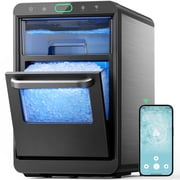 Philergo Nugget Ice Maker Countertop, Smart Pebble Ice Machine with App Control, 44 lbs/Day, Ice in 10 Minutes, Self-Cleaning, Timer & Status Alerts, Stainless Steel