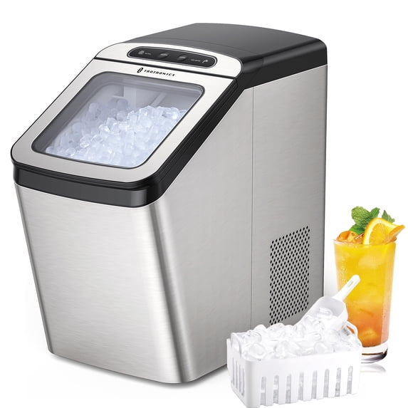 Nugget Ice Maker Countertop, TaoTronics Pebble Ice Machine, Smart Circulation System, 30Lbs per Day, Quiet Operation, Thick Insulation, Self-cleaning,