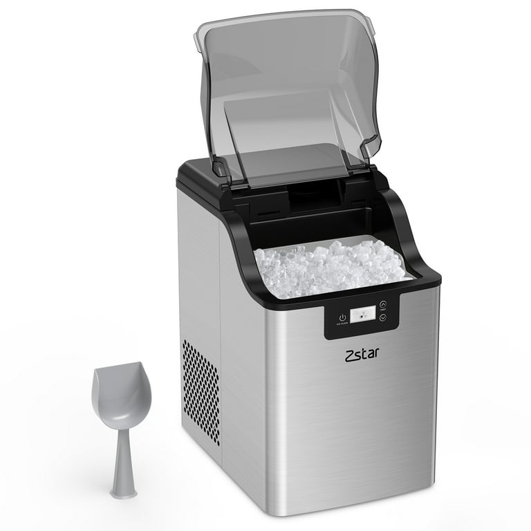 Portable Ice Machine, Nugget Ice Maker Machine with Self-Cleaning,  34Lbs/Day, Ic