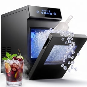 Patbrela Nugget Ice Maker, 40lbs/24H Chewable Pebble Nugget Ice Machine with Self-Cleaning, Touch Screen, for Home, Kitchen, Office, RV