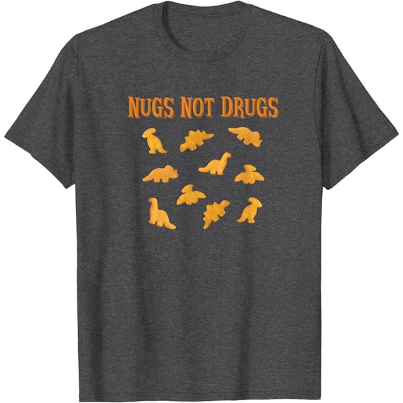 Nugs Not Drugs Dinosaur Chicken Nugget Softstyle Unisex T-Shirt,Dark Heather Grey Color,Size XL