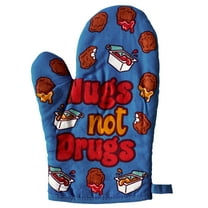 Nugs Not Drugs Oven Mitt Funny Chicken Nugget BBQ Sauce Fast Food Kitchen Glove
