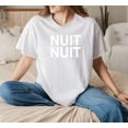 thumbnail image 1 of Nuit Nuit French Good Night Sleepy Cute Quote Design Unisex T-Shirt, up to size 5XL, 1 of 2