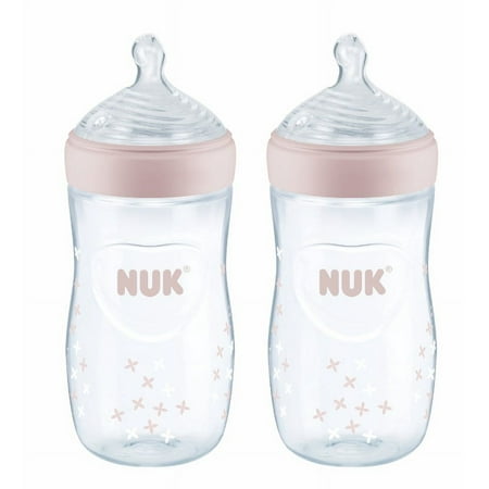 NUK Simply Natural Tinted Bottle, 9 oz, 2 pk, Girl