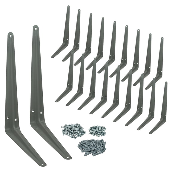 Nuk3y 10" x 12" L Shape Heavy Duty Shelf Bracket with Screws, 20 Pack