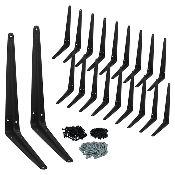 Nuk3y 10" x 12" L Shape Heavy Duty Shelf Bracket with Screws, 20 Pack