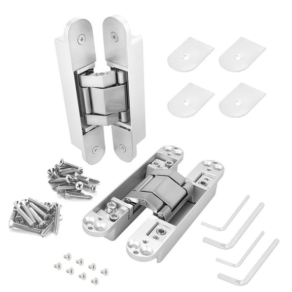 Nuk3y 6 Inch Concealed Door Hinges 180 Degree Swing 3 Way Adjustable