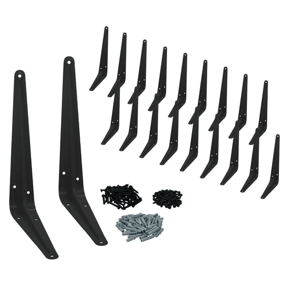 Nuk3y 6" x 8" L Shape Heavy Duty Shelf Bracket with Screws, 20 Pack