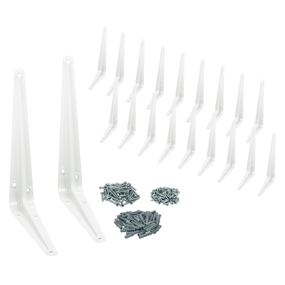 Nuk3y 6" x 8" L Shape Heavy Duty Shelf Bracket with Screws, 20 Pack