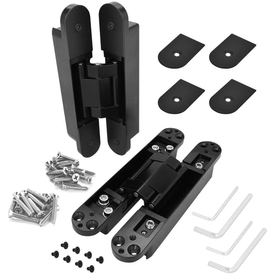 Nuk3y 7 Inch Concealed Door Hinges 180 Degree Swing 3 Way Adjustable