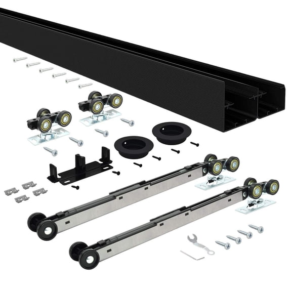 Nuk3y Bypass Sliding Door Hardware Soft Close With Finger Pull