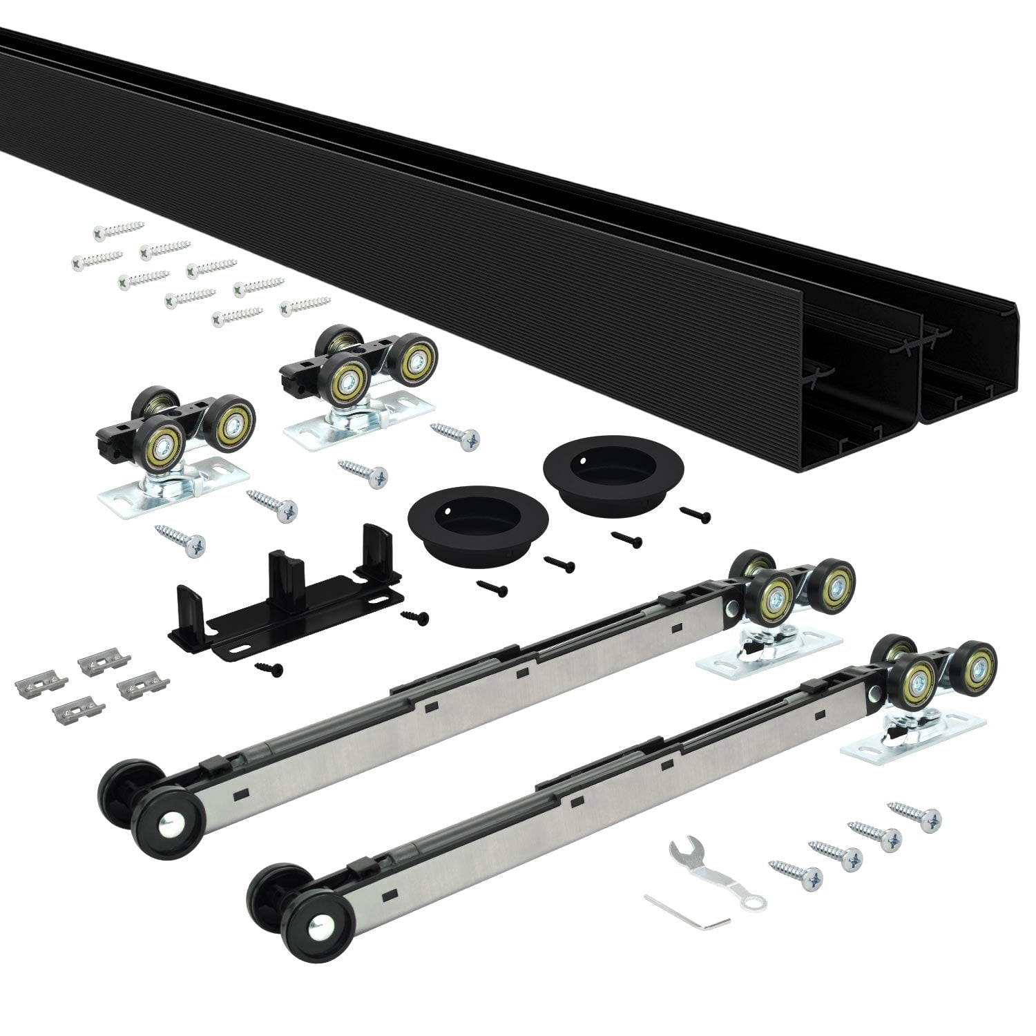 Nuk3y Bypass Sliding Door Hardware Soft Close With Finger Pull ...