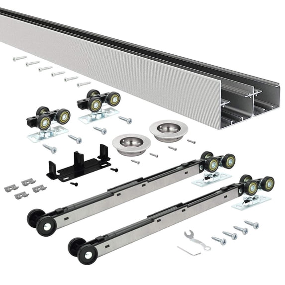Nuk3y Bypass Sliding Door Hardware Soft Close With Finger Pull
