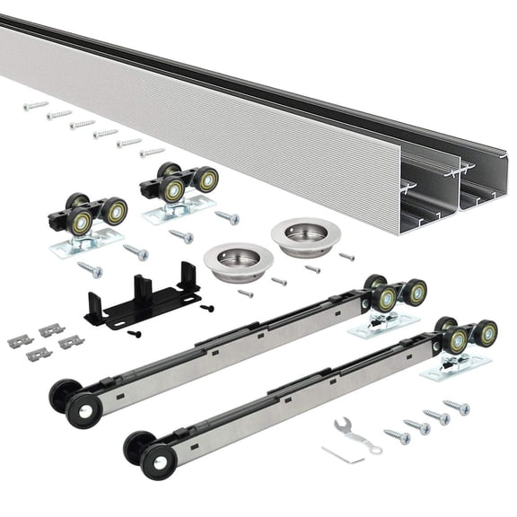 Nuk3y Bypass Sliding Door Hardware Soft Close With Finger Pull